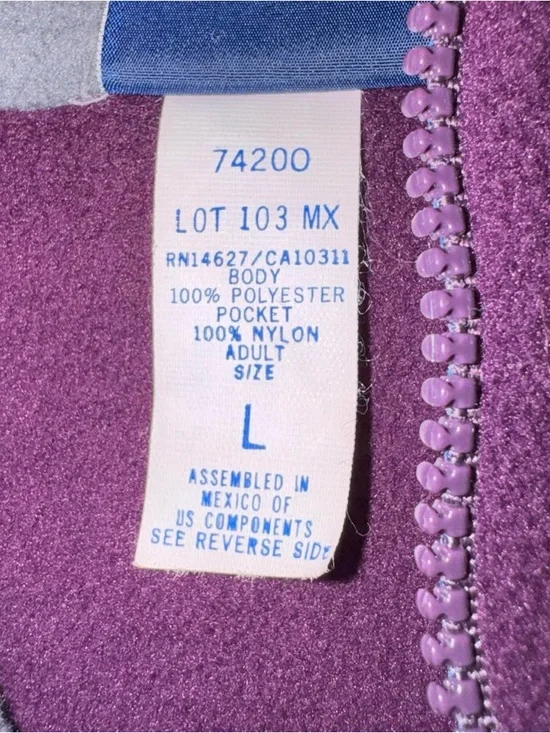 VTG Umbro Purple & Grey Quarter Zip Fleece Sweater Men’s Large Streetwear Y2K - Picture 6 of 7